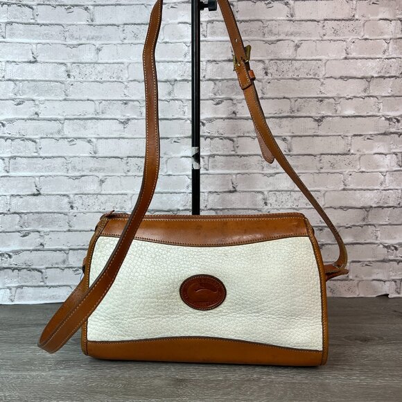Dooney & Bourke Handbags - Vintage  Dooney and Bourke Pebbled Off White Leather Satchel Made in USA